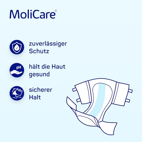 MoliCare® Slip Night - Windeln für Erwachsene bei mittlerer bis schwerer Harn- und Stuhlinkontinenz in der Nacht | zuverlässig, komfortabel & diskret | Größe M (90-120 cm Hüftumfang), 30 Stück