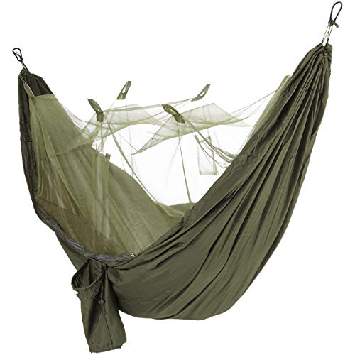 Highlander Crusader Hammock ― Free Mosquito Net, Hanging Kit & Tarp Included ― Lightweight & Durable ― Perfect for Trekking, Bushcraft, Camping, Jungle Adventures