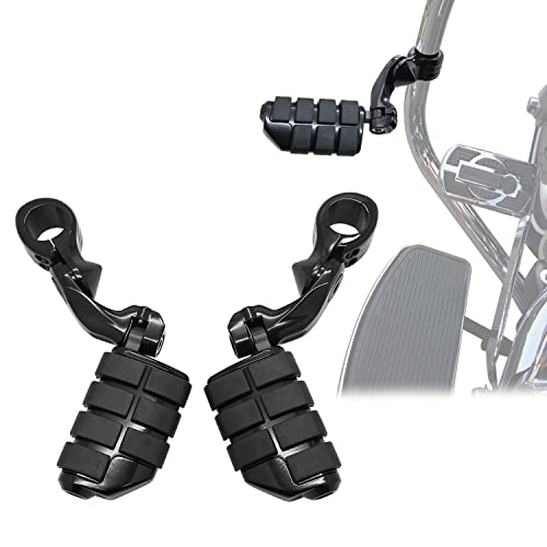 Vastmt 1.25" Highway Pegs For Motorcycle, Adjustable Short Angled Engine Guard Highway Pegs 1-1/4" For Crash Bars, Motorcycle Foot Pegs Rest Fit For Touring Road King Street/Road/Electra Glide #TOP8