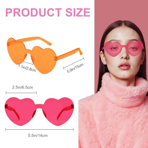 Image of Heart Sunglasses 12 /18 /24 Pcs Heart Shaped Glasses for Women Cute Funny Party Glasses Party Favors Accessories