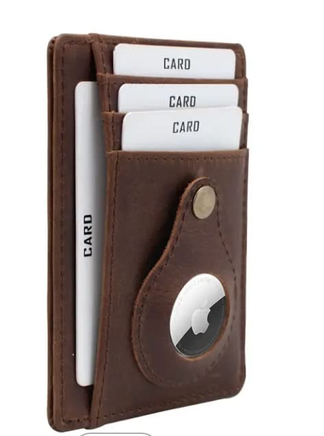 Leather Wallet and Holder for AirTag Wallet Slim Card Holder - Minimalist Wallet for Men and Women3