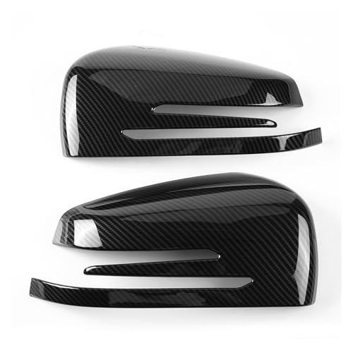 ~[nEWO For Mercedes for Benz A B C E GLA Class W204 W212 ABS 2pcs Car Carbon Fiber Side Rearview Mirror Cap Cover Trim obN~[J