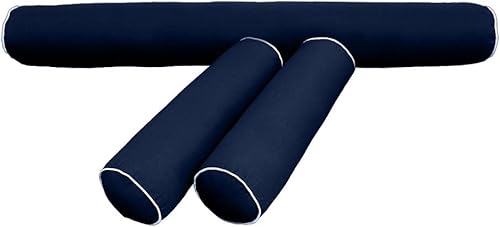 Miniatura 3 de *Solo funda* Funda de almohada estilo 6 individual XL de 78 x 8 pulgadas con ribete de contraste AD101