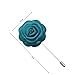 4.5cm TINY ROSE Flower Pin Brooch By NhanDo Handmade – Flower Brooch Pin for Women and Men, valentines day gifts, Handmade Gift For Her, Gift for Mother Day, Gift For Teacher Day (Teal)
