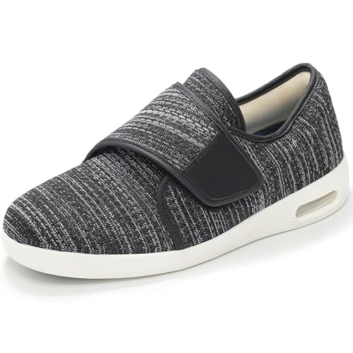 Women's Wide Shoes Air Cushion Bottom, Adjustable, Non-Slip, Breathable, Lightweight, Fattening and Widening, for Diabetic, Swollen Feet, Bunions, Plantar Fasciitis, Arthritis, Edema