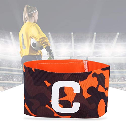 Dwawoo Capitán Brazalete, Nylon Fútbol Capitán Arm Band Team Sports Brazalete para fútbol Hockey Tenis Baloncesto Voleibol(Naranja)