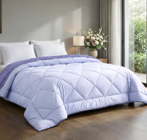 Image of HOMEKART 220 GSM Microfiber Reversible Comforter for Double Bed,Ultra Soft, Skin-Friendly & Hypoallergenic Solid Blanket|Lightweight Cozy & Machine Washable (Grayish Blue)
