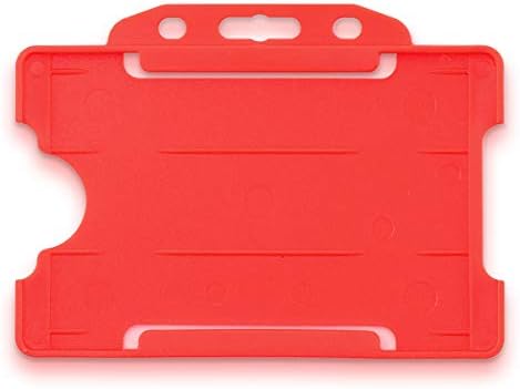 CKB LTD 10x Black Single Sided Rigid Slide in Open Faced ID Card Badge Holders Horizontal/Landscape Identity Plastic Pass Protector - Holds a 86mm 54mm cr80 Credit Card Sized