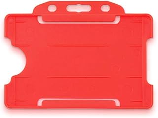 CKB LTD 10x Black Single Sided Rigid Slide in Open Faced ID Card Badge Holders Horizontal/Landscape Identity Plastic Pass Protector - Holds a 86mm 54mm cr80 Credit Card Sized