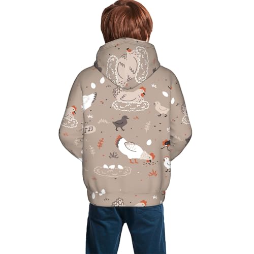 Chicken Kid Hoodies Boys Sweatshirts Girls Pullover with Pocket4