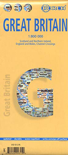 Laminated Great Britain Map by Borch (English Edition)