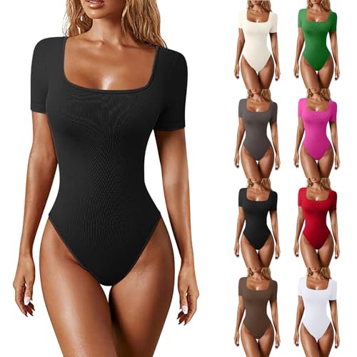 Generisch Shapewear Damen Body Elegant Formende Bodys Kurzarm Bodysuit Bauchweg Shaping Damenbody Oberteile Slim Women Bodys Fitshape Tops Frau...
