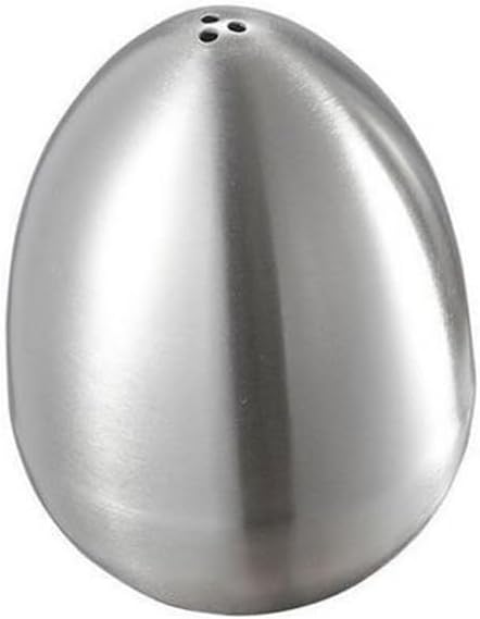 Amosfun Egg Shaped Stainless Steel Pepper Shaker and Sugar Seasoning Container Compact Kitchen Spice Jar 2.16X2.16X2.75 Inch for Cooking and Dining