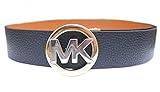 MK Michael Kors Reversible Leather Belt Belt Two Tone Buckle L, Black