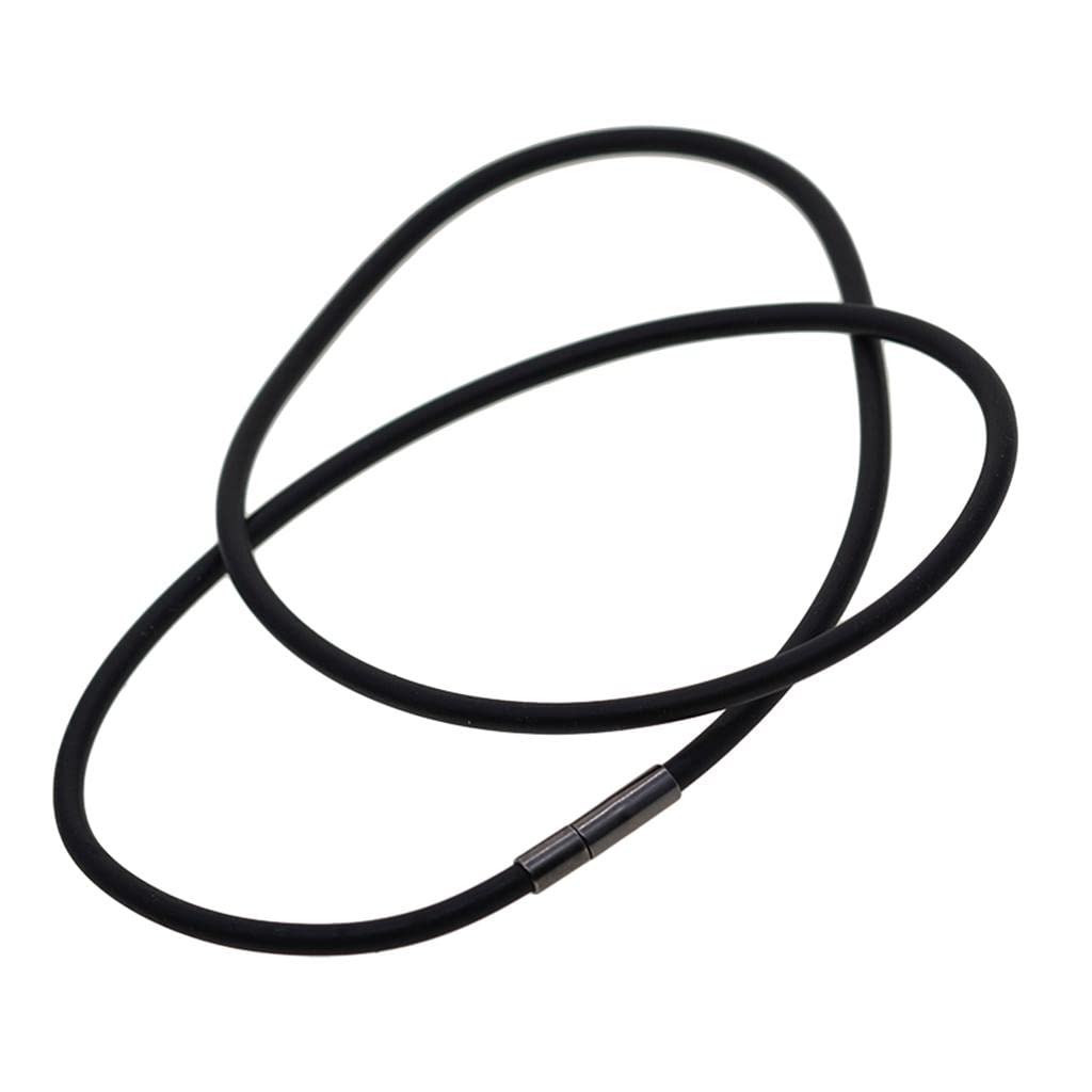 黒いゴムネックレス 金属留め具付き 41xDnIHM4gL.jpg