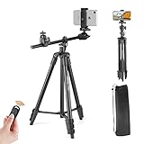 PHOSNOVA 68" Cell Phone Tripod,Overhead Camera Tripod Stand with Remote,360° Rotation Horizontal Ext