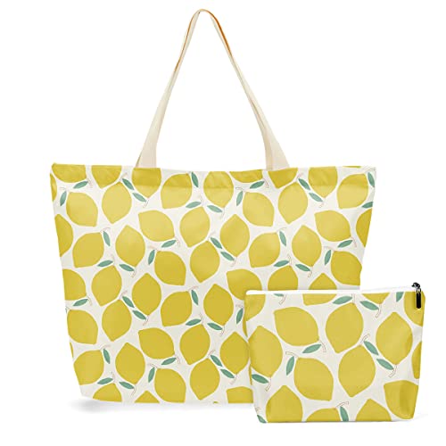 Tote Bag Makeup Bag Lemon Lemon Party Decorations Lemon Print Lemon Gifts Birthday Gift Ideas for Women Girls Best Friend Fruit Lovers Waterproof Tote Bag with Zipper Cosmetic Bag Set of 2 Tote Bag Makeup Bag Lemon Lemon Party Decorations Lemon Print Lemon Gifts Birthday Gift Ideas for Women Girls Best Friend Fruit Lovers Waterproof Tote Bag with Zipper Cosmetic Bag Set of 2