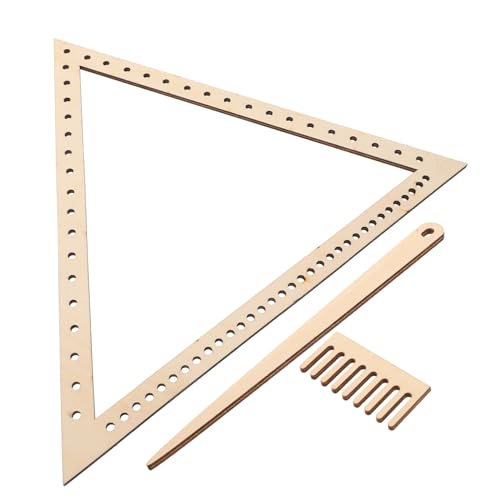 VILLCASE Hand Weaving Tool Set Craft Weaving Triangle Loom for DIY Yarn Projects