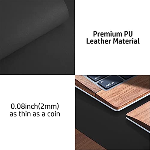 Image of Aropana Vegan Leather Desk Mat, Mouse Pad Large, Computer Table Mat, Reversible Extended Laptop Pad for Desk, Dual Side Waterproof Edge-Stitched (23.6 inchx13.8 inchinch, Black /Black)