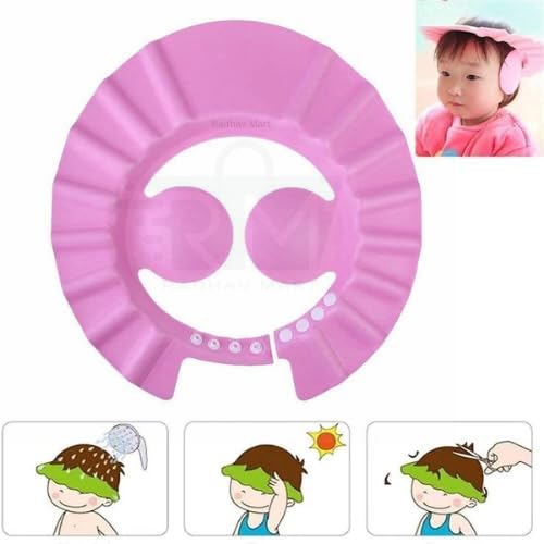 Radhav Mart Baby Shower Cap for Kids – Adjustable Hair Washing Shield for Babies 0-3 Years, Toddler Bath Hat, Shampoo Visor & Head Protector – Adorable Dinosaur Design Adds Fun to Bath Time (Multicolor) 1