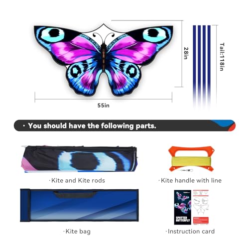 SGftre Colorful Butterfly Kite,Easy to Fly Large Outdoor Kite for Kids & Adults, Beach & Park Toys with Durable Nylon, Family Fun Activities by SGftre - Image 4