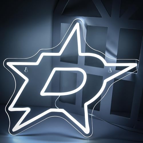 Image of Ice Hockey Neon Sign,Ice Hockey Team,Ice Hockey LED Sign,Sport Neon Lights,Hockey Light, Hockey Club Decor,Hockey Gifts for Boys,Dallas Hockey Fans,Size 16.5 * 14.2 inches(XD103)