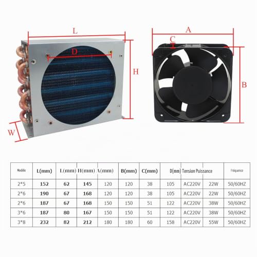 oomvarmer Echangeur chaleur condensateur frigo refroidisseur d'huile eau industriel evaporateur chambre froide congelateur – vue 2