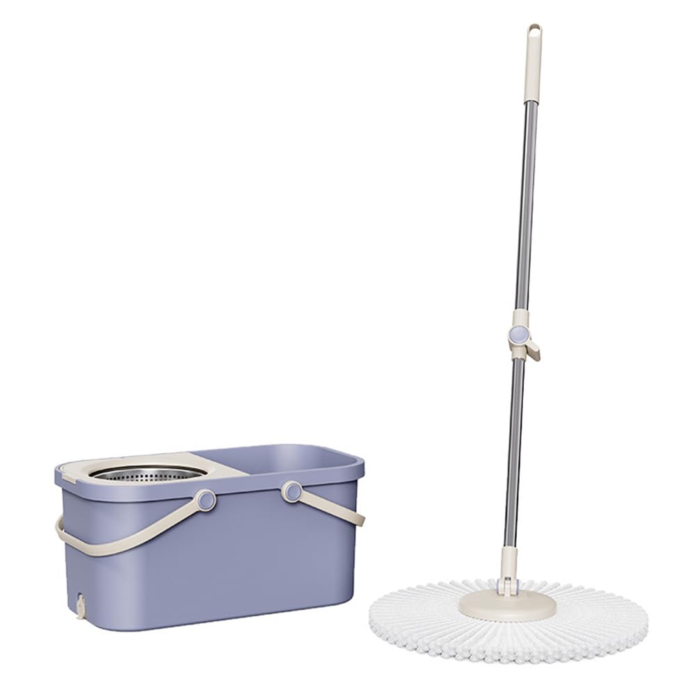 Fregonas Cubo con fregona giratoria y Sistema de escurrido Mango de fregona extendido Fregona y Cubo para Limpieza de Suelos Fregona giratoria de 360° con dispensador de jabón y