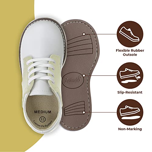 FOOTMATES Cheer Lace-Up Saddle Oxford Girls and Boys Dress Shoes with Wide Toe Box and Custom-Fit Insoles, Non-Marking Outsoles - for Infants, Toddlers and Little Kids, Ages 0-8 - Image 4