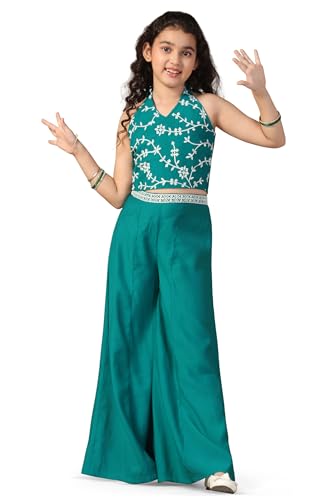 Image of Fashion Dream Girls Silk Blend Ethnic Top & Palazzo Set|Kids Salwar Set|Indo Western