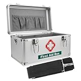 WRITWAA Kasten Aluminiumlegierungsschachtel groß Fall Organisatoren Container reisen Schlüssel tragbar Pillendosis medizin veranstalter Medizinschrank Rostfreier Stahl