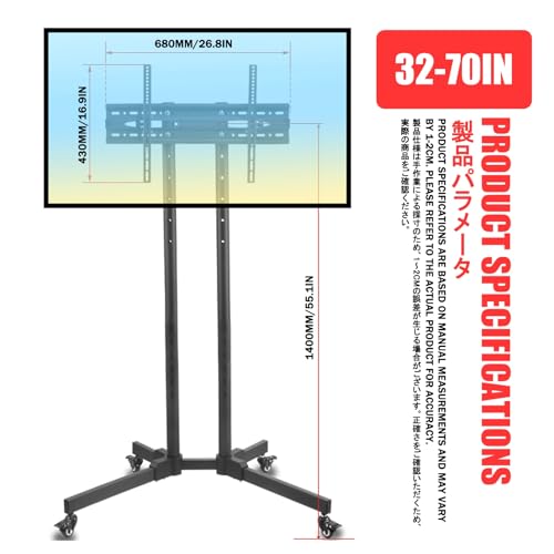 Soporte para TV con ruedas y ajuste inclinado de piso miniatura 2