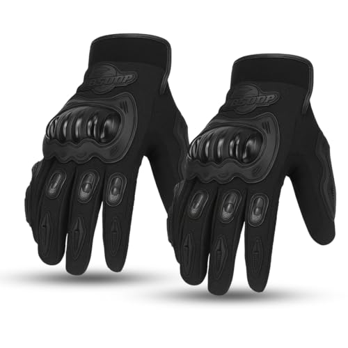 Image of AUTOPOWERZ Black Full Finger Motorcycle Gloves | Racing Style | Touch Recognition Outdoor Gloves for Biking, Cycling & Driving | All Season Protective Riding Gear | XL Size (Pack of 1 Set)