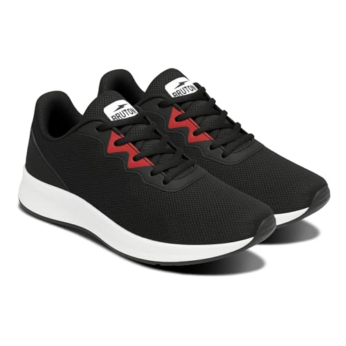 Image of BRUTON EVA Lite Trendy Mesh Running Shoes for Men- Black