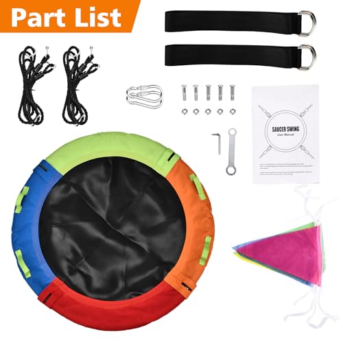 image for HeyZoo Tree Swing, Saucer Swing, 40 inch 900lbs Weight Capacity, with 