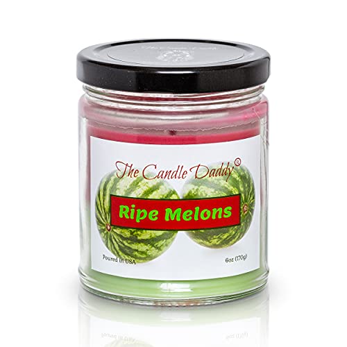 Ripe Melons - Juicy Watermelon Scented 6 Ounce Jar Double Pour Candle- 40 Hour Burn Time #TOP23