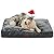 Bedsure Waterproof Dog Bed for Large Dogs with Removable Washable Cover and Waterproof Liner Up to 75lbs - Plush 4 inch Thick Fleece Top with Nonskid Bottom Pet Mat, Ideal for Crate or Kennel, Grey