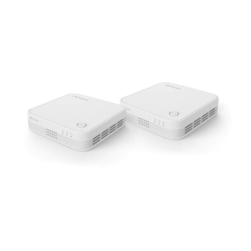 STRONG Wi-Fi Mesh Home Kit 1200, amplificatore WLAN, ripetitore di rete domestica fino a 200 m², copertura fino a 1200 Mbit/s, 2,4 + 5 GHz, 3 Gigabit LAN, nero MESHKIT1200 ATRIA