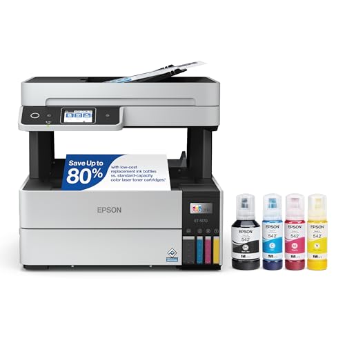 Image of Epson EcoTank Pro ET-5170 Wireless Color All-in-One Supertank Printer with Scanner, Copier, Fax Plus Auto Document Feeder (Renewed)