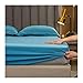 MZP Matratzenbezug Satin Tencel Wasserdichter Matratzenschoner atmungsaktiv Matratzenschutz wasserdicht 25cm tief Matratzenauflage Bettlaken Satin (Color : Blue, Size : 150x200cm)