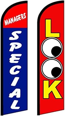Car Dealer Windless Swooper, Feather, Banner Flag Combo Pk MANAGERS SPECIAL - LOOK