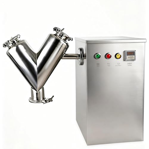 Mezcladora de polvo seco, mezcladora de acero inoxidable 304, mezcladora tipo V, equipo de mezcla multifuncional de agitación de laboratorio para alimentación de harina, granos y café