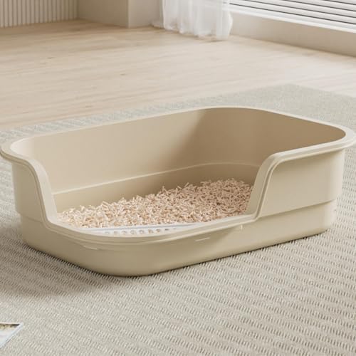 Arenero grande para gato de plástico con lados altos miniatura 5