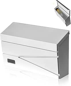 YOOBOX Wall Mount Mailbox For House Outside, Large Capacity Mailbox Drop Box, Galvanized Steel And Rust-Proof Metal Post Box, 15.74"x9.84"x4.33