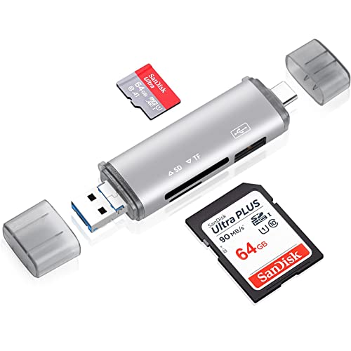 USB 2.0 Lector de Tarjetas SD, USB C Lector Tarjetas de Memoria SD, USB Adaptador Tarjetas de Memoria- Soporta SD/TF, Compatible con Computadoras, teléfonos Inteligentes, tabletas con función OTG Cover