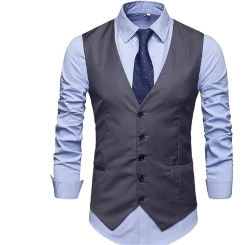 Men's Plus Size V-Neck Single Breasted Sleeveless Waistcoat – Suit Vest For Fall Wedding Business Party2