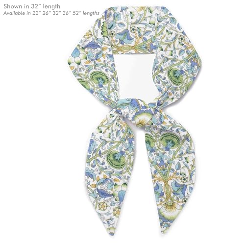 Liberty London Purse, Head, or Neck Scarf - Lodden Green William Morris Skinny Scarf - Headband, Handbag, Purse Handle - Silky Tana Lawn Cotton - Choose Length3