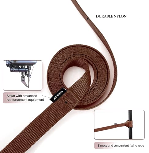Image of Dog Neck Collar Belts and Leash for Medium Dogs, Dog Stylish Nylon Leash Belt with Bell - Beagle, Pug, Boxer, Shiba Inu, Tibetan Terrier, Indian Spitz (Medium, Brown)