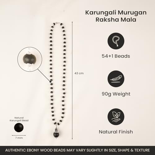Image of Astrotalk Karungali Murugan Raksha Mala | Karungali Mala with Murugan Pendant for Protection, Positivity & Courage | Spiritual Pendant for Women & Men | Good Luck Gift for Man & Woman