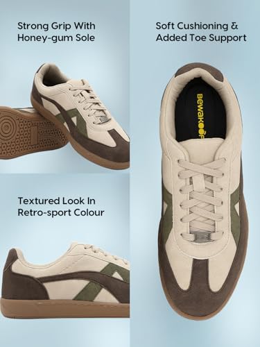 Image of Bewakoof Men's Rippers Color Block Low-Top Sneakers